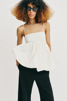 TOP TIRANTES GLOBO / Blanco roto - Zara фото 2