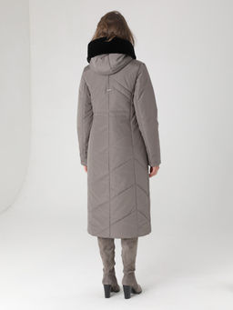 23409 Пальто серый хаки - Dizzyway фото 4