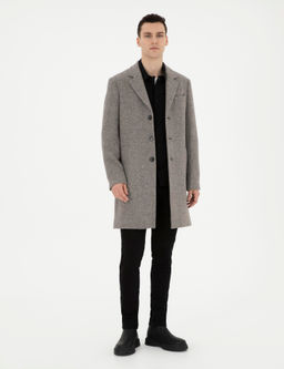 Gri Y_n Kar___ml_ Slim Fit Ka_e Kaban