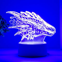 Светильник 3D RISALUX «Дракон», LED-ночник, белый 15×9.5×11 см