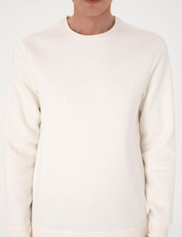 Ekru 3 _plik Regular Fit __i Polarl_ Bisiklet Yaka Basic Sweatshirt - Pierre cardin фото 6