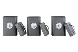 Набор банок для сыпучих продуктов Grandham, тёмно-серые, 1,45 л, 3 шт - Maxwell & Williams фото 4