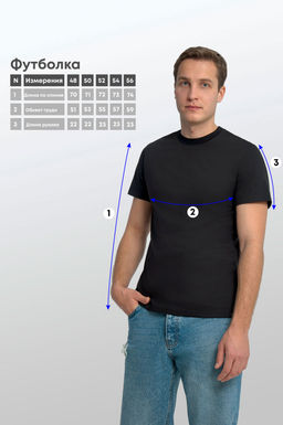 Арт. 61112/8 Футболка мужская однотонная 48-58 (6 шт) Цвет:черный - Идеал фото 3