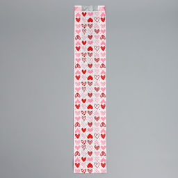 Цена за 50 шт. Пакет бумажный фасовочный, крафт, Сердечки 11?57.5?4 см с окном