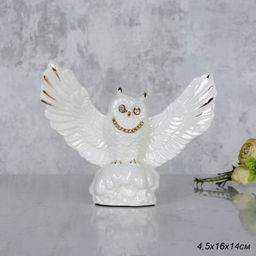 Статуэтка Сова белая 4,5х16х14 см / B3044-4 /уп 48/ - ГалеонТрейд фото 4