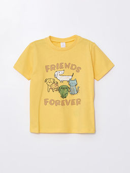 Bisiklet Yaka K?sa Kollu Bask?l? Erkek Bebek Ti??rt