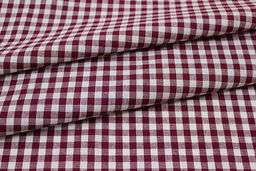 Пестрядь Клетка (6*6 мм) цв.бордово-вишневый, ш.1.45м, хлопок-100%, 130гр/м.кв - Купава фото 4