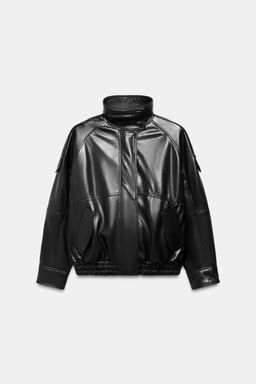 CHAQUETA PIEL 100% ZW COLLECTION / Negro - Zara фото 3