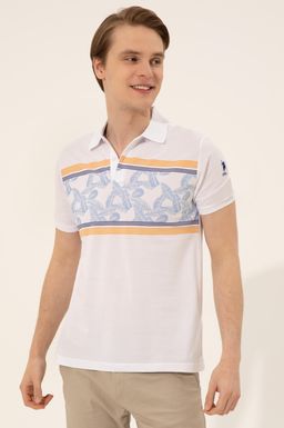U. S. Polo Assn Мужская белая футболка с воротником-поло