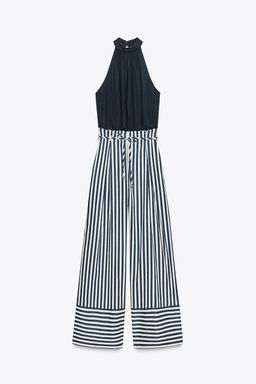 LINEN BLEND LONG JUMPSUIT - Zara фото 8