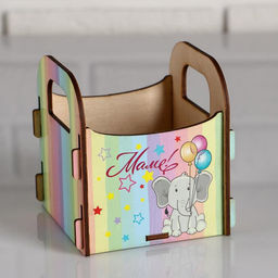 Кашпо деревянное 10.51011 см подарочное Рокси Смит Маме! Слоник, коробка - Дарим красиво фото 2