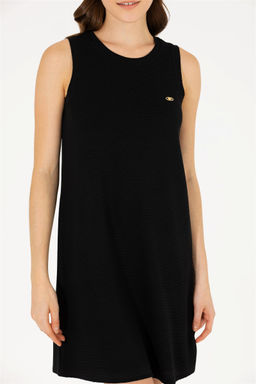 U. S. Polo Assn Женское черное трикотажное платье с круглым вырезом - U.s. polo assn фото 6