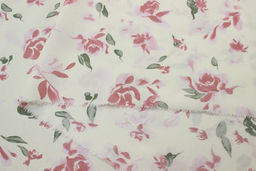 Штапель Пастельные розы на молочном, ш.1.45м, вискоза-100%, 100гр/м.кв - Купава фото 5