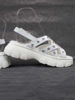 08-PEAG47-1 WHITE Босоножки женские (натуральная кожа)