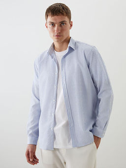 Slim Fit Uzun Kollu ?izgili Erkek G?mlek