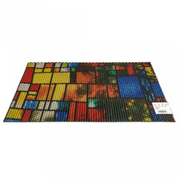 Коврик придверный "Соты" 90х120х0,5см, ПВХ, грязезащитный, с рисунком "Витраж" желтый/зеленый, "BrizGard" (Россия)