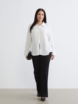 B?y?k Beden Dokulu Poplin Kad?n G?mlek