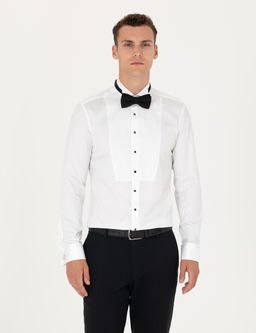Beyaz Ekstra Slim Fit Smokin G_mlek