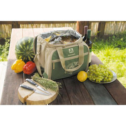 Термосумка «Арктика» с набором посуды для пикника на 6 человек, объём 22 л, зелёная