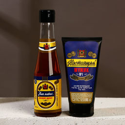 Подарочный набор Настоящий: гель для душа пиво 250 мл и гель для бритья 110 мл, Чистое счастье  фото 2