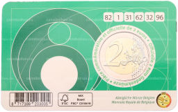 2 евро 2025 года Бельгия Национальная лотерея (текст на лицевой стороне блистера на фламандском и английском)