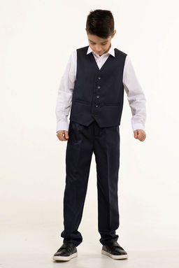 Синий жилет школьный для мальчика Инфанта, модель 1003/5