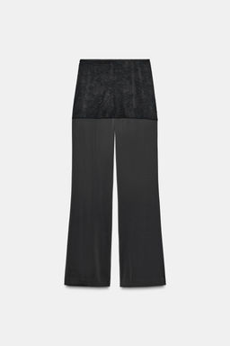 SATIN PAREO LACE TROUSERS - Zara фото 5