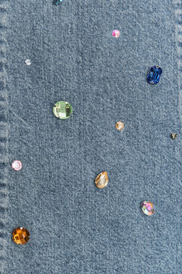 TRF DENIM DRESS WITH JEWELS - Zara фото 5