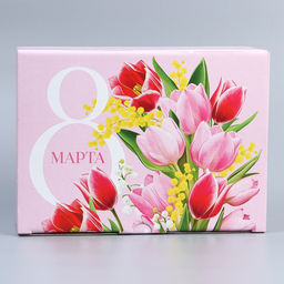 Цена за 2 шт. Коробка подарочная сборная, упаковка, 8 марта, 26?19?10 см