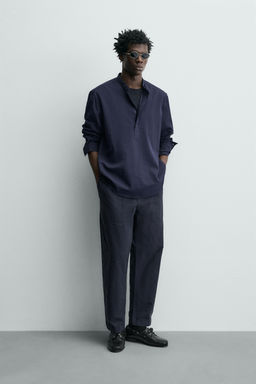CAMISA EFECTO ARRUGADO / Azul