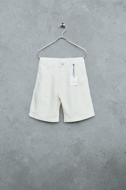 STORIESZ - BERMUDA DENIM PINZAS CON ALGOD?N Y LINO / Crudo