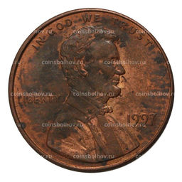 Монета 1 цент 1997 года