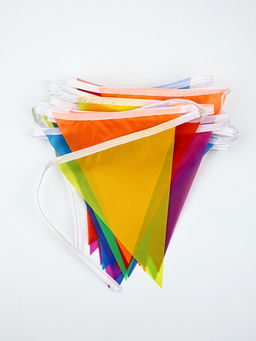 Гирлянда на ленте текстильная «Цветные флажки», 10 м