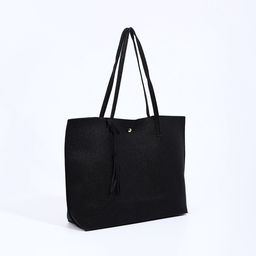 Сумка - шоппер женская на кнопке, с монетницей, 35×10×28 см, чёрная