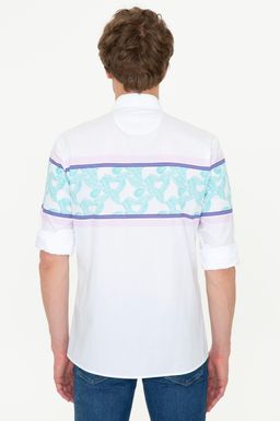 U. S. Polo Assn Мужская белая рубашка с длинным рукавом - U.s. polo assn фото 4