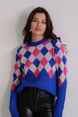 10661 Джемпер с ромбами синий - Martichelli фото 17