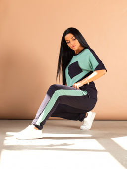 Костюм женский футер 2-х нитка с брюками ТЕХНО ЗЕЛЕНЬ