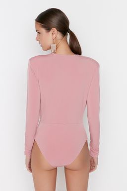 Gul Kurusu Kruvaze Yaka Orme Body TPRAW22BD0161