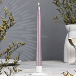 Цена за 3 шт. Свеча античная, 2,3х 25  см, лакированная  , розовое золото