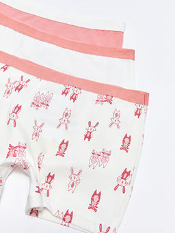 Bask?l? Pamuklu K?z ?ocuk Boxer 3l? - Waikiki фото 3