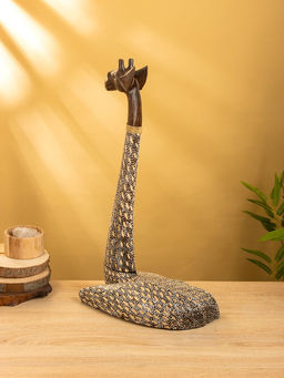 Сувенир «Жираф», 28×17×60 см, дерево, бежево-коричневый