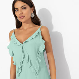 Платье с разрезом, Хорошо быть мной (мята) - Charutti фото 3