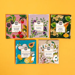 Подарочный набор С 8 Марта: чайное ассорти (5 вкусов x 4 шт.), кружка 300 мл.