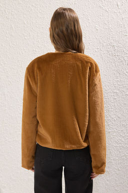 Trendyolmilla Ekru Regular Kurk Ceket Mont TWOSS25MO00033  фото 4