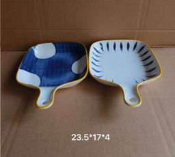 Блюдо с ручкой 23,5х17х4 см / GDE-26 /уп 36/