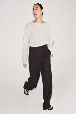 MINIMALIST WIDE-LEG TROUSERS ZW COLLECTION - Zara фото 9
