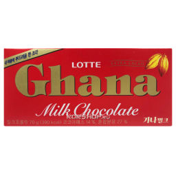 Молочный шоколад Гана Ghana Lotte, Япония, 70 г Акция