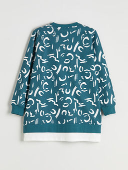 Bisiklet Yaka Desenli Kad?n Sweatshirt Tunik