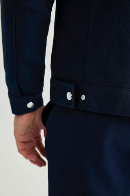 Приталенное пальто с воротником-поло - Defacto фото 9