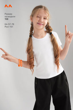 Футболка для девочки в рубчик из рибаны Happyfox  фото 47